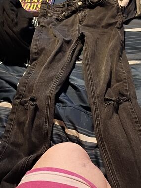 wild fable Black Skinny Distressed Jeans